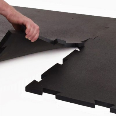 Rubber Mat Classic Interlocking Mat 3/4 Inch x 4x6 Ft. Custom Per SF two mats open interlocks