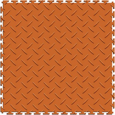 orange diamond plate garage floor tile