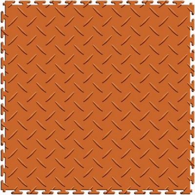 orange diamond plate garage floor tile