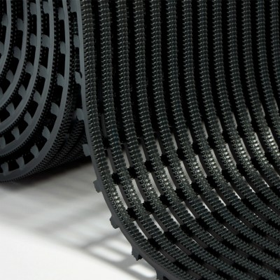 Flexigrid Industrial Matting close up of matting rolled up