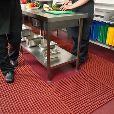 Herongripa Slip Resistant Matting Roll 3 x 33 ft Roll in Commercial Kitchen Prep Station
