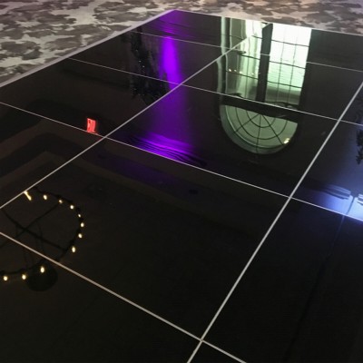 Portable Dance Floor 3x3 Ft Seamless Solid Color Cam Lock 1/2 Inch Black Dance Floor