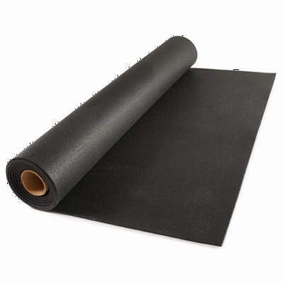 Rubber Flooring Rolls 8 mm 25 Ft Black Stocked showing rolls.