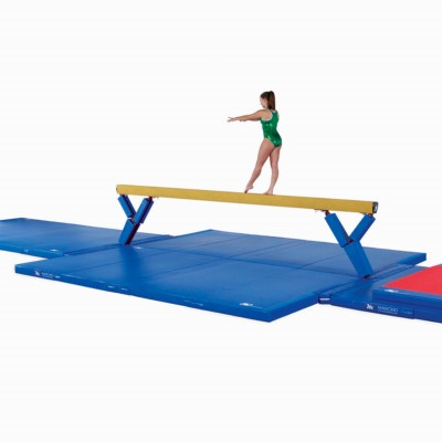 Beam Gymnastics Competition Landing Mats Blue 8 x 15.5 ft x 12 cm Quad-Fold