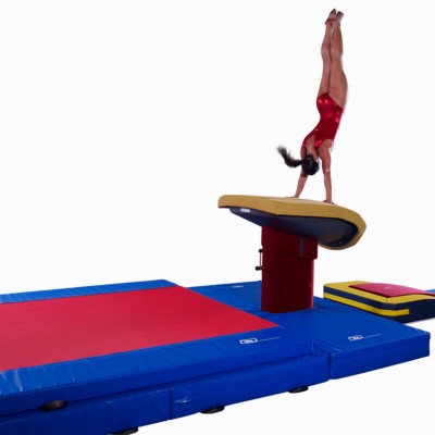 Gymnastics Competition Landing Mats Blue 7.5 x 12 ft x 20 cm Bi-Fold Handstand 
