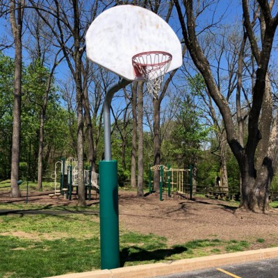 Outdoor Basketball Pole with Green Safety Pole Pad 6 ft x 3 Inch Foam For 4 Inch Diameter Pole