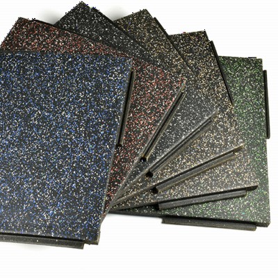 Stacked assortment of Sterling Athletic Rubber Tile 1.25 Inch 35% Premium Colors