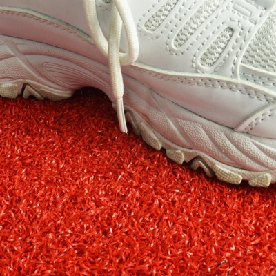 Greatmats Gym Turf Value 3/4 Inch x 15 Ft. Wide 5 mm Foam - Red Turf White Shoe