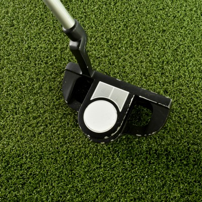 Greatmats Select Putting Green Turf close up view with golf putter