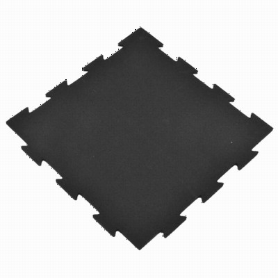 Gym Floor Tiles - Rubber Interlocking 2x2 Ft 1/4 Inch Black Pacific Angle
