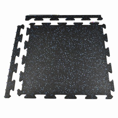 Rubber Tile Interlocks with Borders 1/4 Inch 10% Color Pacific full tile showing 2 borders