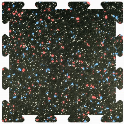 Rubber Tile Interlocking 2x2 Ft x 3/8 Inch Biggie Smallz 20% Color Merica tile