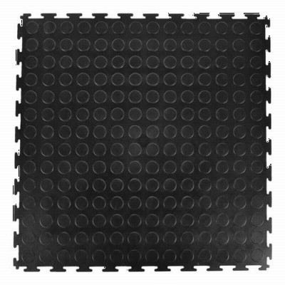 Warehouse Floor Coin PVC Black 1/2 Inch 20x20 Inch Tile