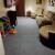 grary Carpet Tiles Raised Squares installed in basement family room