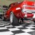 checkered Garage Floor Tiles Diamond Underneath Shelby Mustang in garage