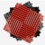 Perforated Click Garage Floor Tile - product shot of stack of 3 tiles, red, black and gray