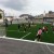 kicks playing soccer on all sport artificial turf grass outdoors