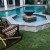 Artificial Grass Turf Around Hot Tub and Pool