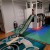 indoor kids play area in living room with green and blue foam 
