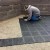 installing staylock outdoor tiles over dirt in ball play area