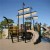 Playground Flooring Blue Sky 2ft x 2ft x 2.75in 50/50 EPDM showing pirate ship playground.