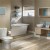 Mediterranean Scene Laminate SPC Flooring 36.02 Sq Ft per Carton Bathroom Sand
